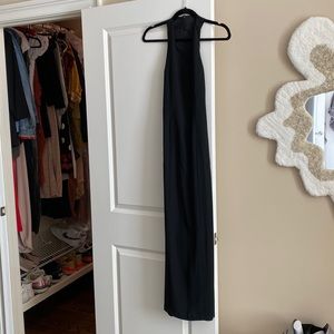 Rampage black midi open back dress